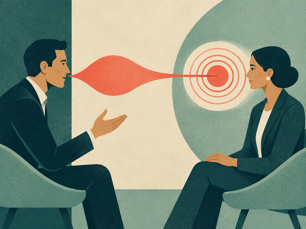 Two colleagues in an honest and attentive feedback conversation