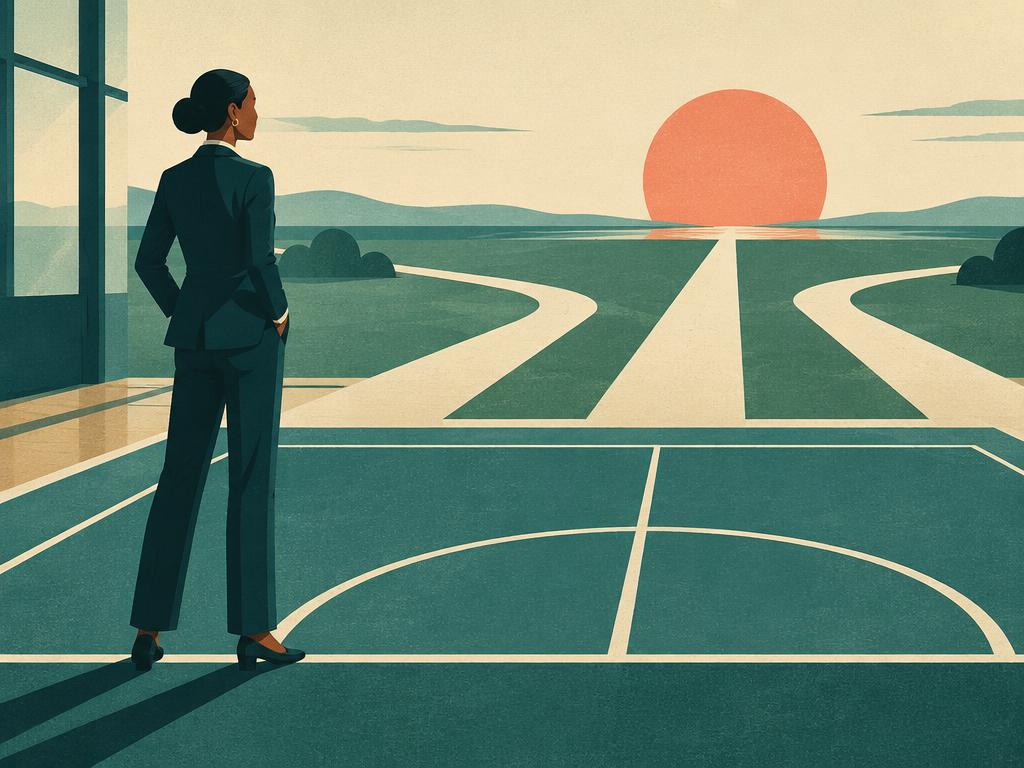 A leader considering the court ahead at the start of a new journey