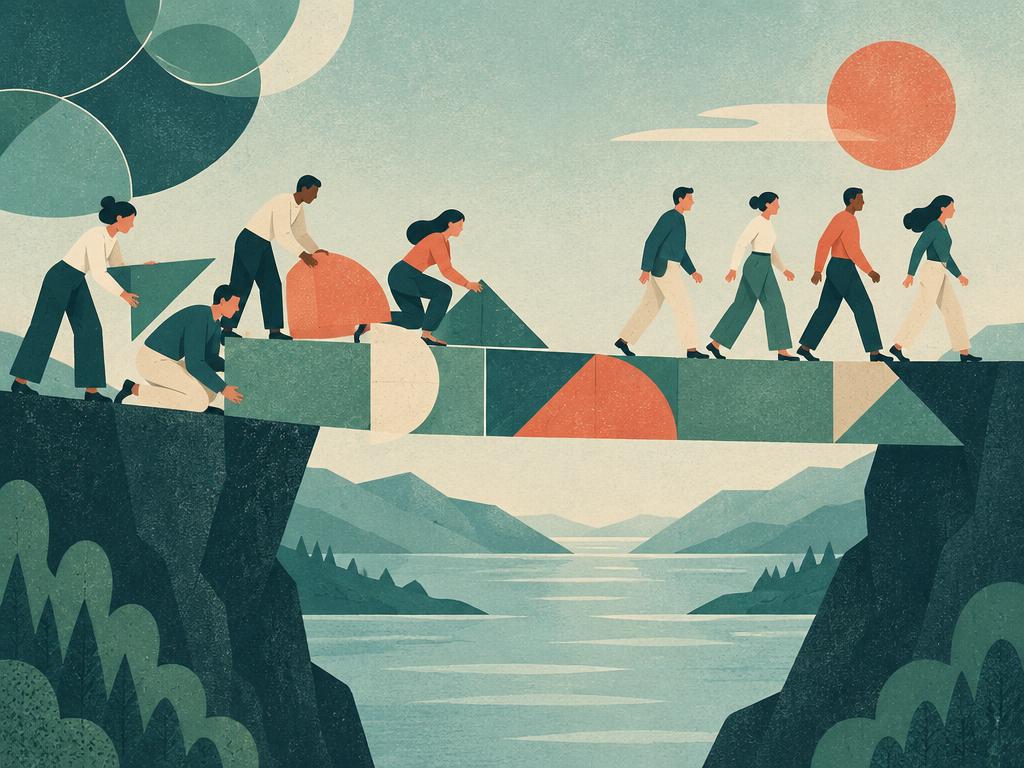 A team building a shared working system together